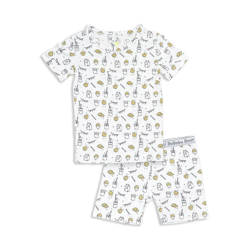 milk-cookies-original-bamboo-kids-pajama-short-set-bellabu-bear - Sophia's Style -5
